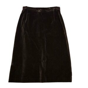 COS COB Brown Velvet Pencil Skirt Sz 26‎ Cotton Velvet Knee Length Vintage Style